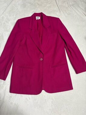 Vintage Harrison Kent Fuchsia Pink Oversized Blazer Size 8